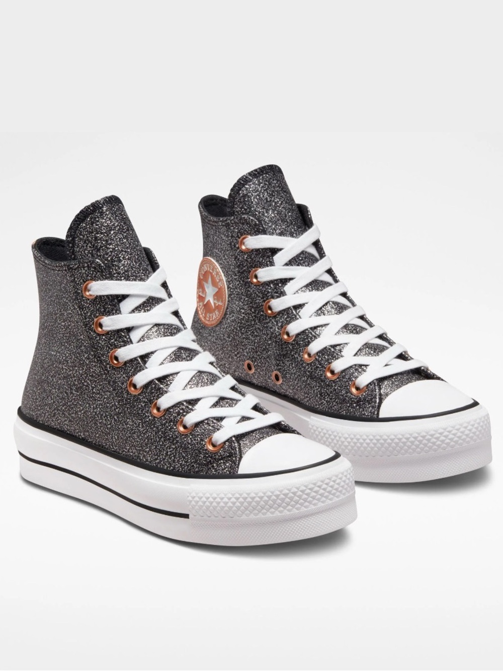Converse Woman’s Chuck Taylor All Star Lift Platform Metallic Glitter- 7.5